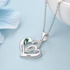 Silver Fashion Women Zirconia Jewelry Sterling Silver Personalized Custom Birthstone Heart Pendant Cute Name Necklaces