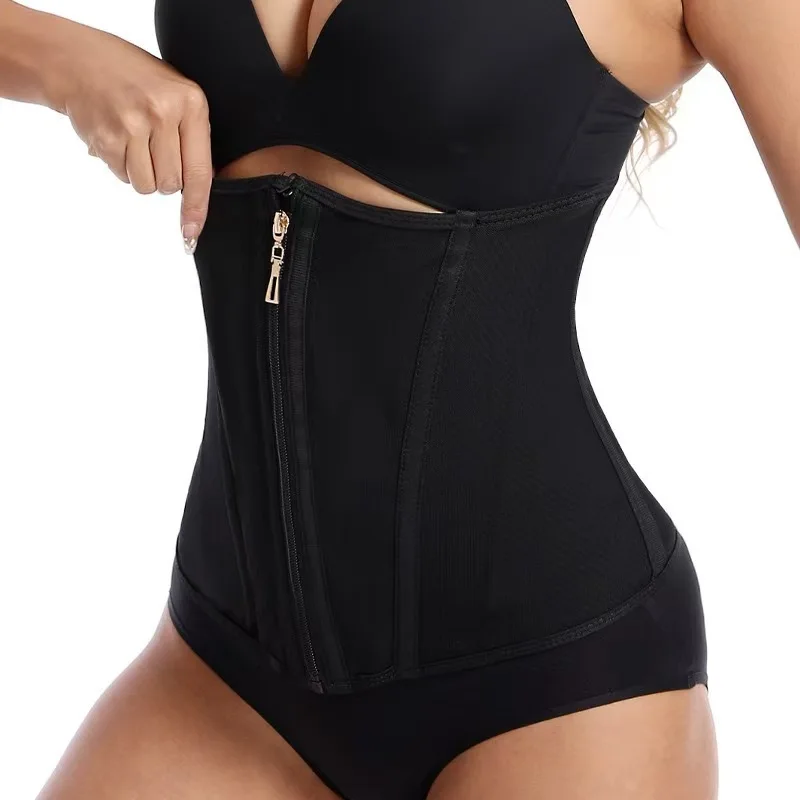 HKRXEC Cup-Support Zip-Front Shaping Bodysuit