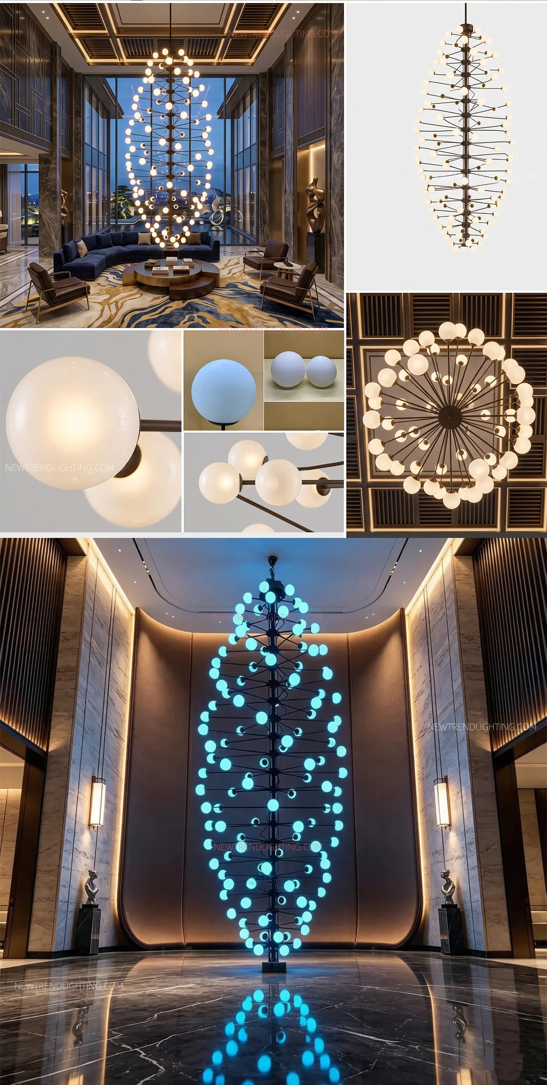 cpl 527 bespoke sculptural led chandelier custom art installation for luxury mall showroom-4
