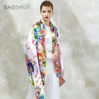 Shawls Rococo Style Digital Printing Luxury Women Wool Shawls Blend Dyeing Silk Scarf
