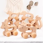 Car Wooden Wholesale Lovely Craft Animals Shape Small Car Toy Wooden Toys Vehicle For Children FOX
