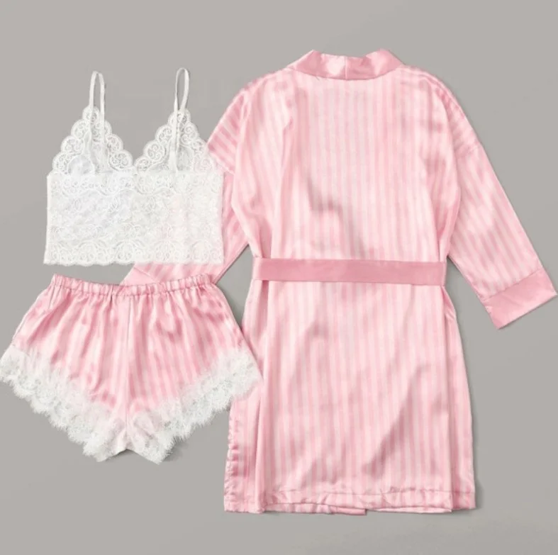 3 piece satin pj set