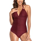 Beachwear Wholesale Women's Solid Color Plus Size Sexy 1 Piece Swimwear Beachwear