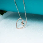Jewelry Wholesale Double Heart Pendant Lover For Women Bridal Wedding Gift Charm Rose Gold Heart Necklace Jewelry