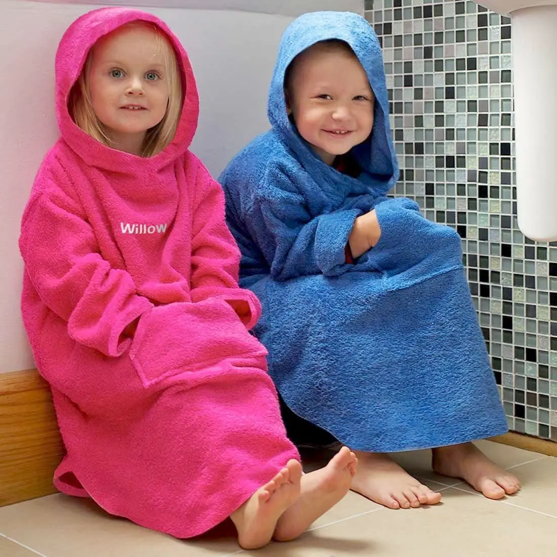 kids/ adults hooded surf poncho changing robe swimming pool change beach surf poncho towel