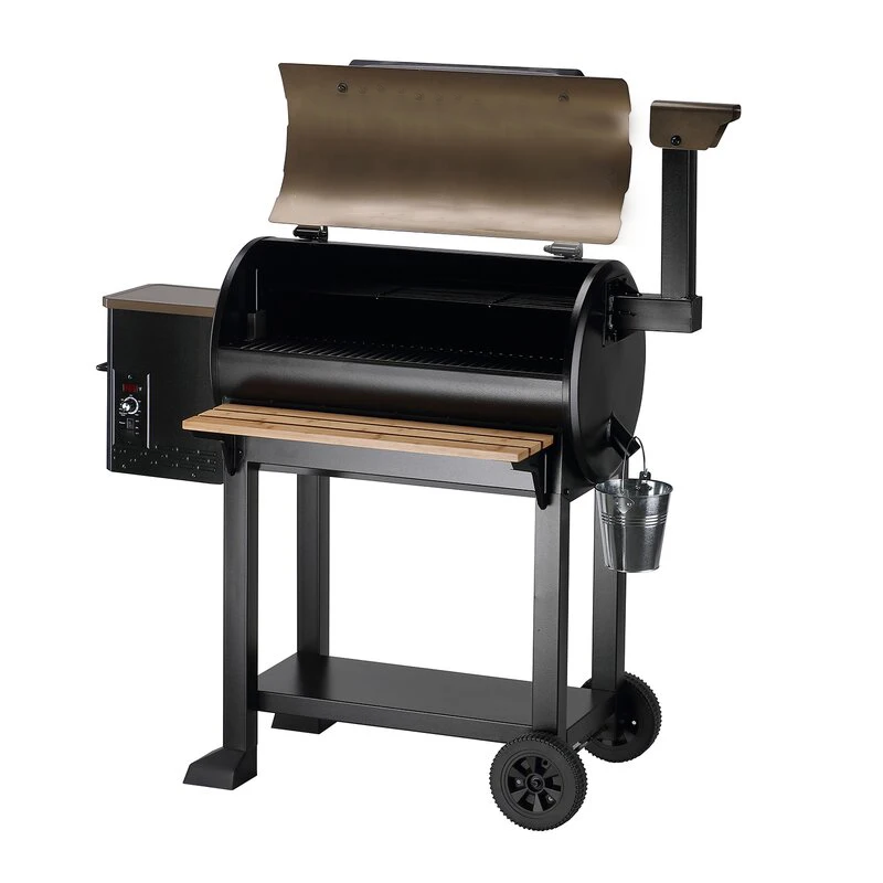 Black Wood Pellet Grill and Smoker Bbq Grill