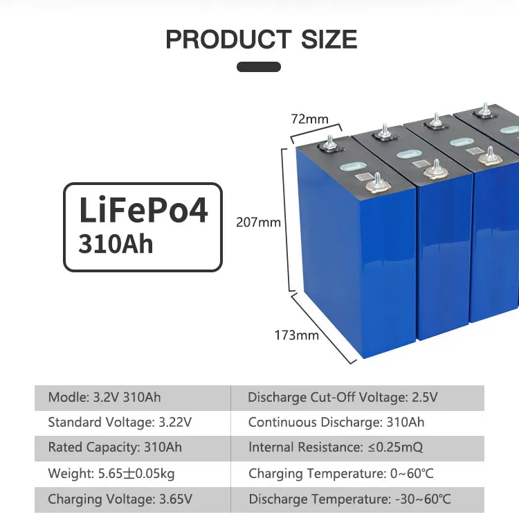 Ev Solar Prismatic Lifepo4 Lithium Ion Battery Cells 3 2v 310ah 315ah