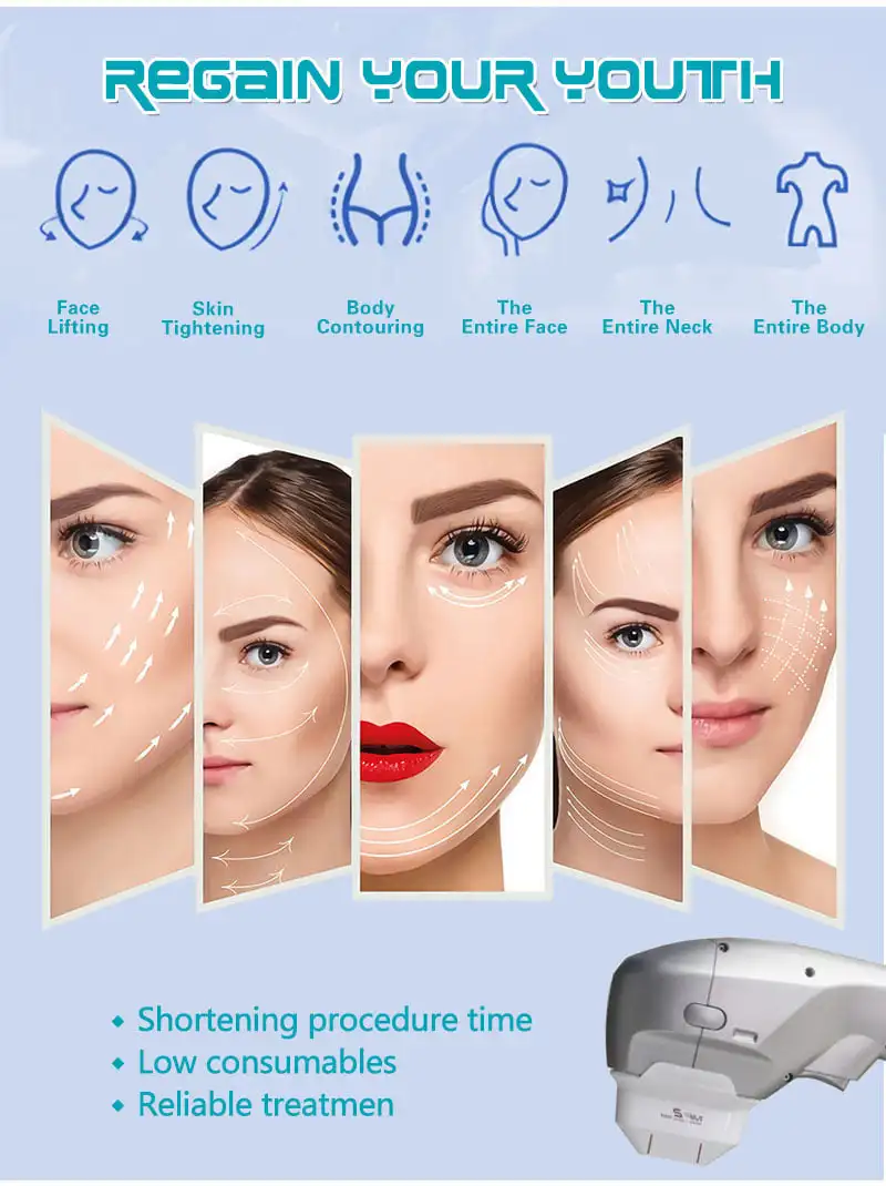 7D HIFU Machine – Face Lifting & Body Slimming Device for Salons 8 TECHNICAL SPECIFICATIONS <ul> <li>Power: 500W</li> <li>Voltage: 100V/110V/220V</li> <li>Energy output: 0.1J-3.0J</li> <li>Screen Size: 10.4 inches touch screen</li> <li>HIfu Cartridges: 1.5mm/2.0mm/3.0mm/4.5mm/6.0mm/9.0mm/13.0mm</li> <li>Cartridge Shots: 20,000 / 30,000 shots</li> <li>Dot distance: 1-2mm</li> <li>Frequency: 2MHz / 4MHz / 7MHz</li> <li><span class="attr-name J-attr-name" title="HIFU Length" data-spm-anchor-id="a2700.wholesale.0.i34.67a066f4kJ6h3j">HIFU Length: </span>5-25mm Adjustable</li> <li>Package Size: 57*51*131CM</li> <li>Package Weight: 36 kg</li> <li>ReturnPolicy: <b class="magic-5"><span style="color: #2196ed;">30 Days Money back guarantee</span></b> <a href="http://skintechx.com/refund_returns" data-sm="true">Return Policy</a></li> <li>ShippingDetails: <b class="magic-5"><span style="color: #2196ed;">FREE SHIPPING fast delivery</span></b> <a href="https://skintechx.com/shipping-policy" data-sm="true">Shipping policy</a></li> </ul> 7D HIFU Machine – Face Lifting & Body Slimming Device for Salons