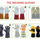 Resistant Gloves Glove Safety Gloves Heat Resistant Cow Split Leather Red Welding Hand Protection Safety Gloves