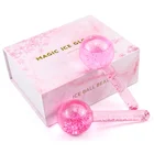 Beauty Slimming Cooling Glitter Beauty Face 2pc Massager Facial Magic Pink Ice Globes