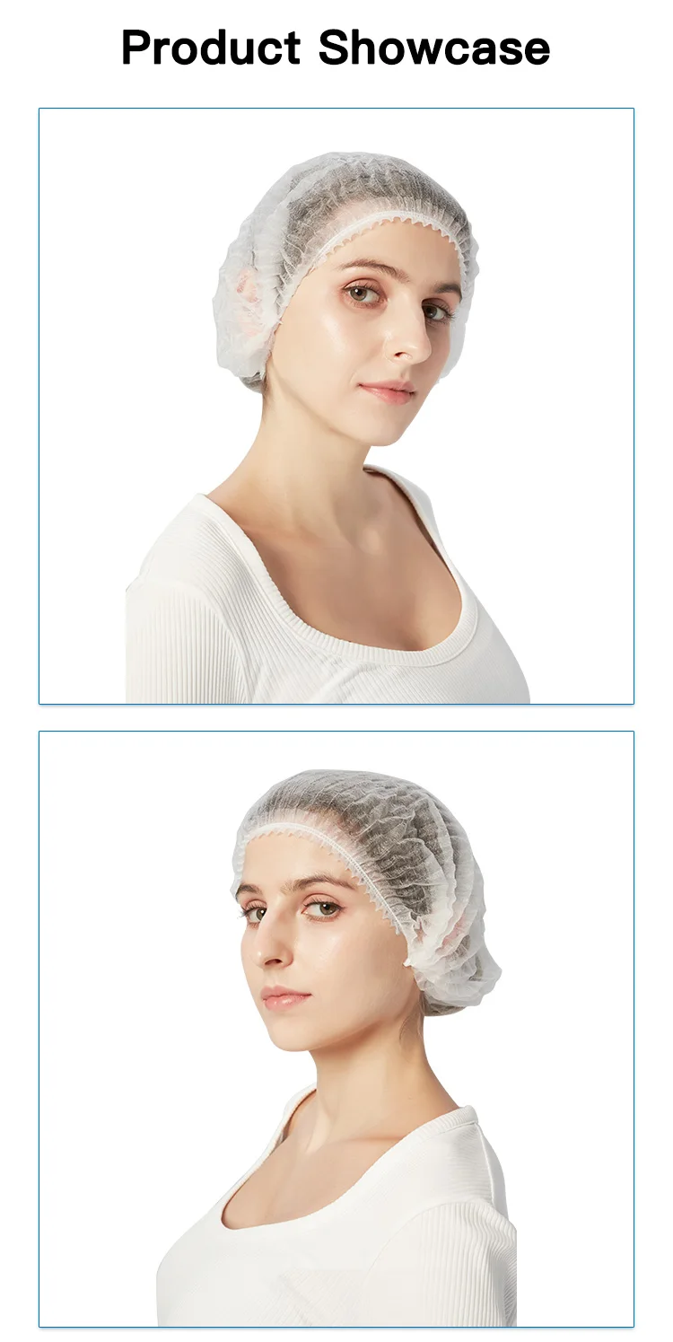 Latex Free Disposable Hair Net with PP Nonwoven Material to Prevent Hair Fall for Food Industry and Cleanroom
