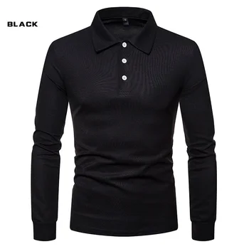 2020 Top sales professional supplier customer solid color golf shirt for men rugby polo long sleeve 100% cotton camisas polo