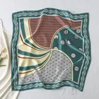 Black Scarf Classic Black And White Digital Twill Print Silk Scarf Simple And Thin Square Silk Scarf