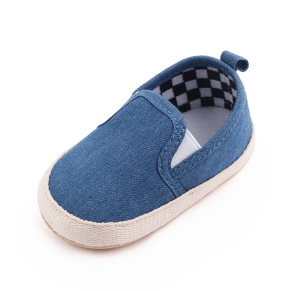 Spring and Autumn Baby Boys Solid Color Striped Soft Soled Peas Infants Toddler Shoes supplier