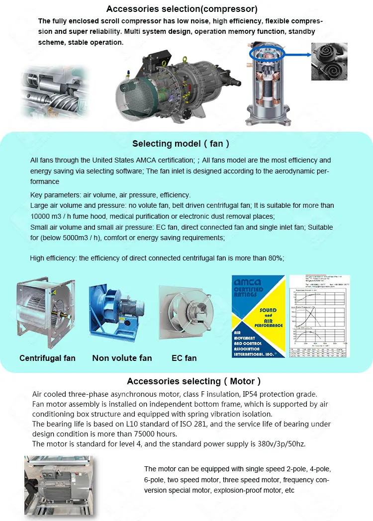 High Efficient Dx Coil 6000 cfm ahu package custom air handlers eurovent certification ahu air handling unit with heat exchanger