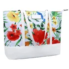 Floral Large Capacity Ladies Laptop Tote Bag Lightweight Water Resistant Nylon Shopping Bag With Logos Shoulder Tote Bag