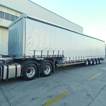 5 axles Curtain Side Food semi Trailers van box Cargo Trailer Truck for sale