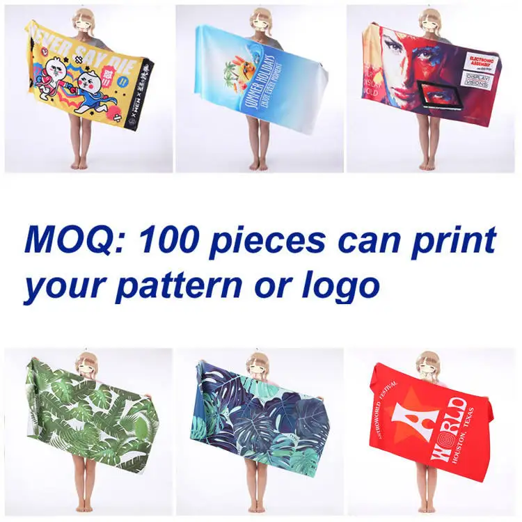High Quality Custom Sublimated Printed Quick Dry Sand Free Comfortable Microfiber Beach Towel