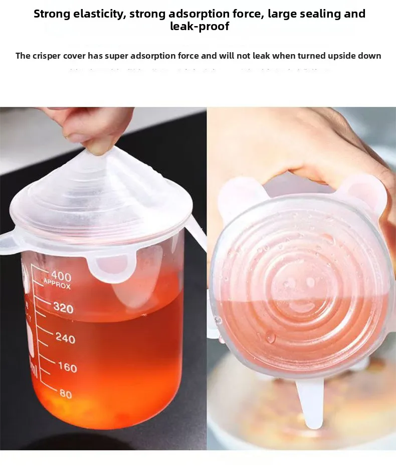 6-Piece Set Transparent Food-Grade Silicone Fresh-Keeping Bowl Cover Stretchable Fruit Specialty Tools for Fresh-Keeping supplier