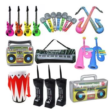 Rock and Roll Toys Instrument 80s 90s Party Decorations Inflatable Party Props