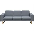 Modern Modern Style Square Arm 3-Seater Fabric Sofa For Living Room Sofa With Square Armrest