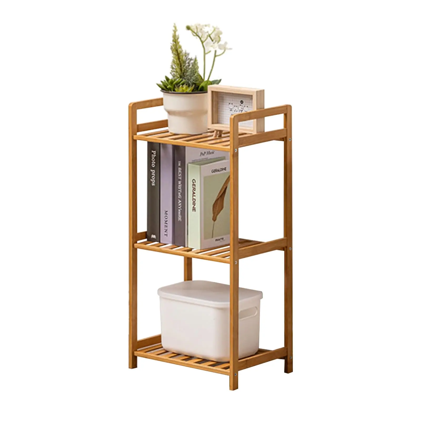 product multifunctional 3 layer bamboo modern sustainable waterproof storage rack for bathrooms kitchens living rooms offices-14