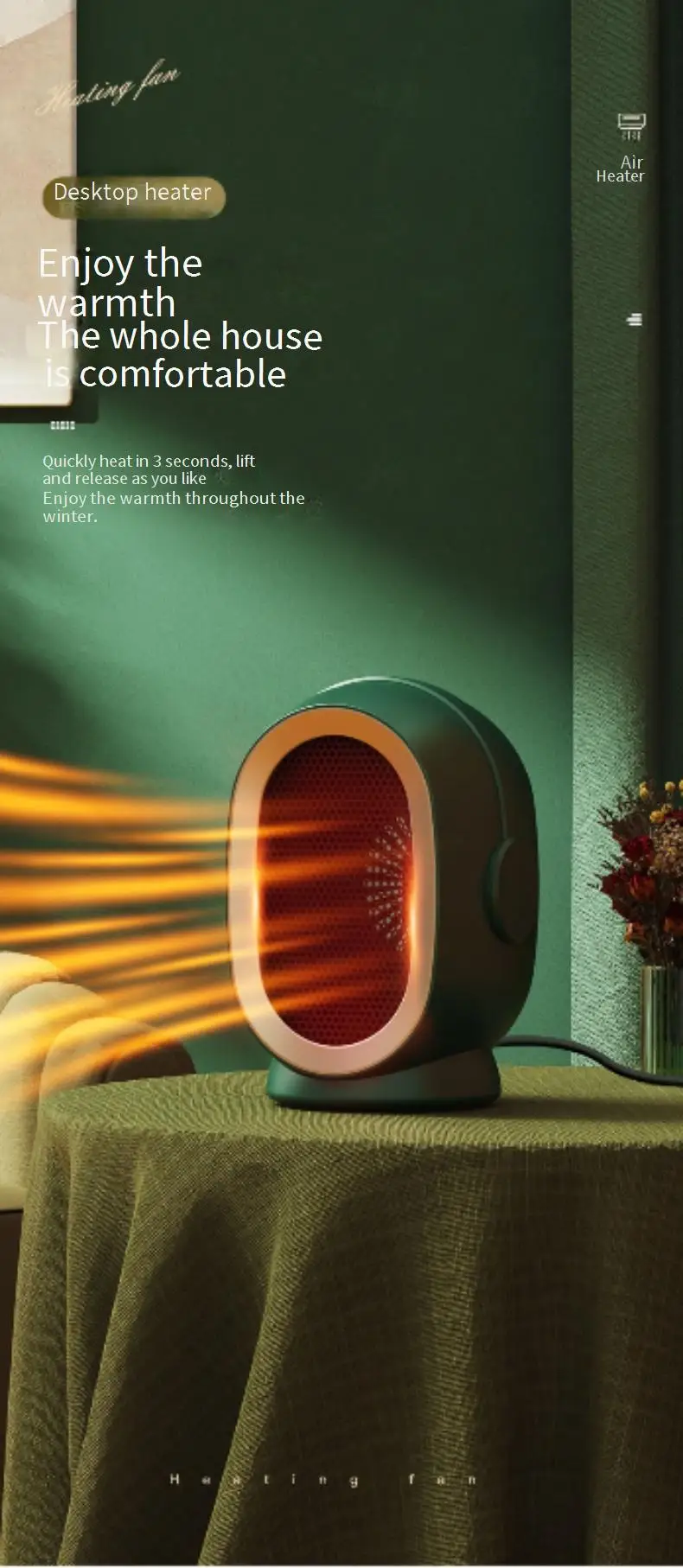 Portable Electric Heater, 220V, 1200W - detail 4