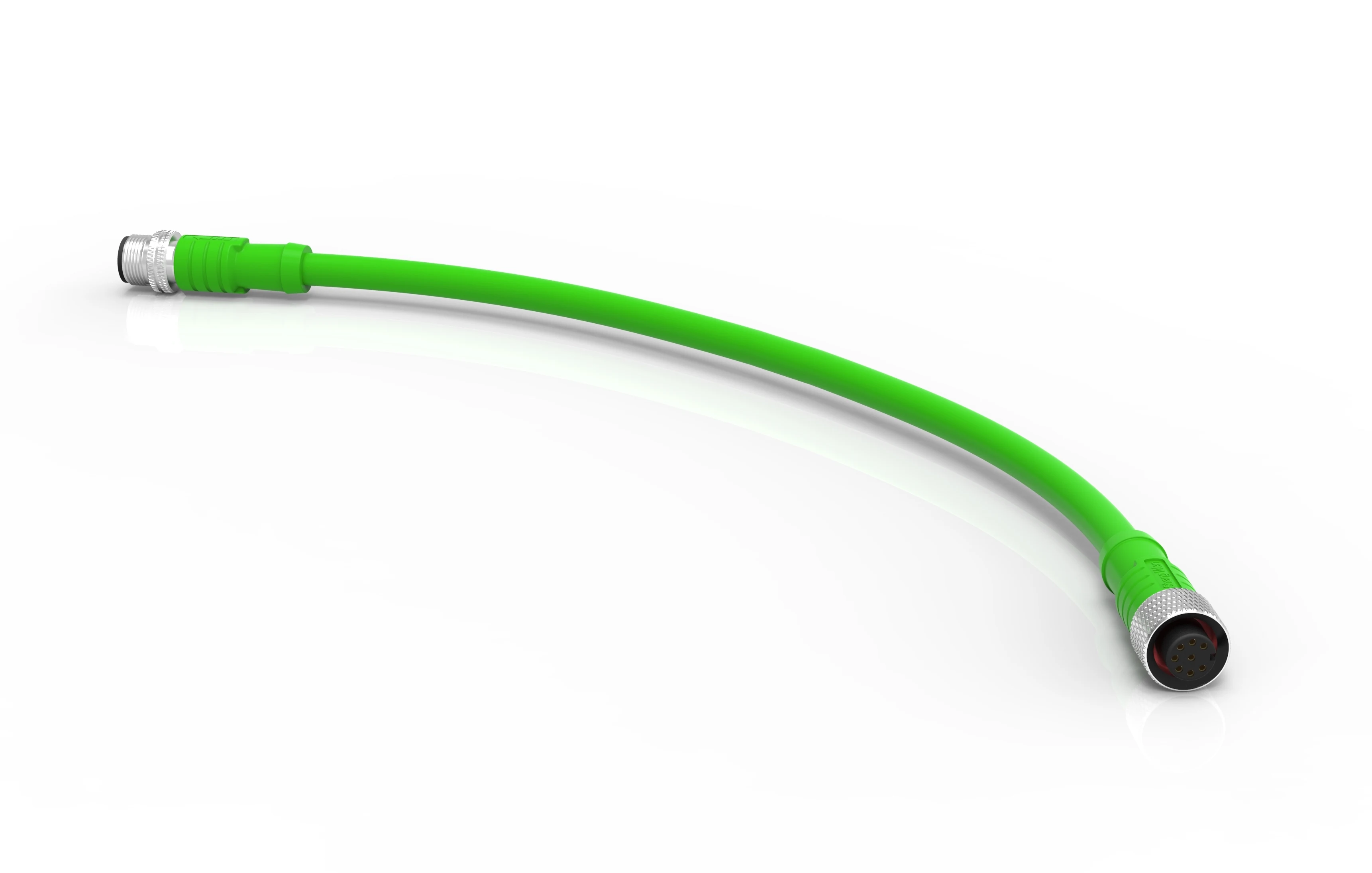 Factory Sales Industrial Circular Cable Green Electrical Wire M8 Ip67 Waterproof 4 Pin Connector