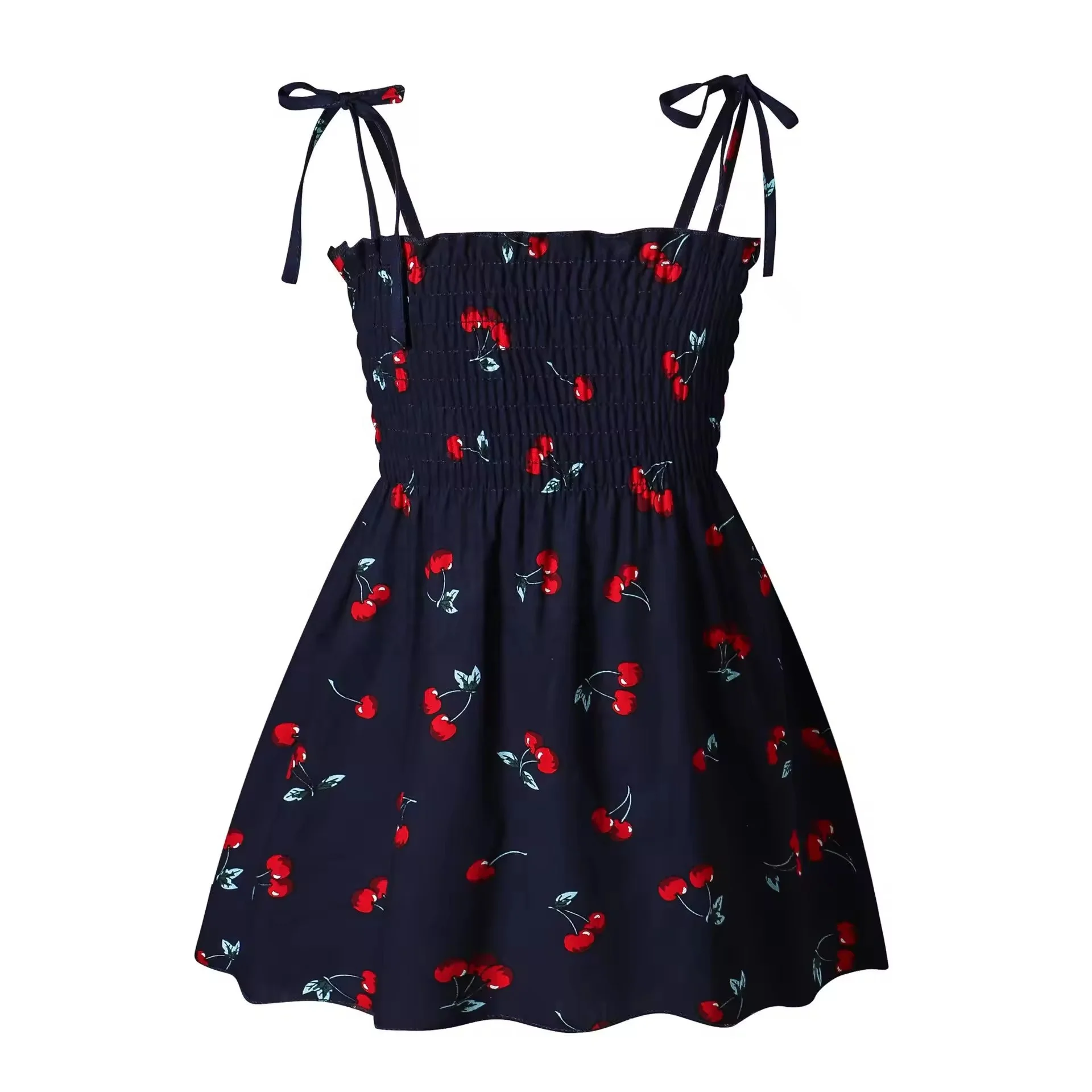 Girls Summer Dress Off Shoulder Ruffle Floral Spaghetti Strap Casual Sundress Tiered Midi Dress