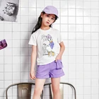 Girls 2021 New Girls Fashion Two-piece Wholesale Girls T-shirt Shorts Set For Summer