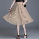 Skirts Skirt 2022 New Style Elegant Womens Skirts Elastic High Waist Tulle Skirt Shiny Pleated Skirt