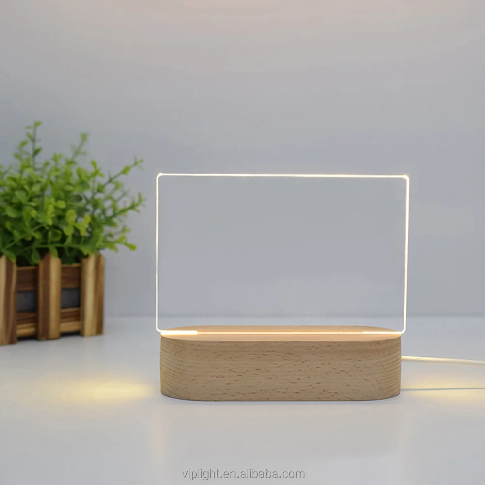 Rectangle Led Lights Display Base Wooden Lighted Base Stand Multicolor