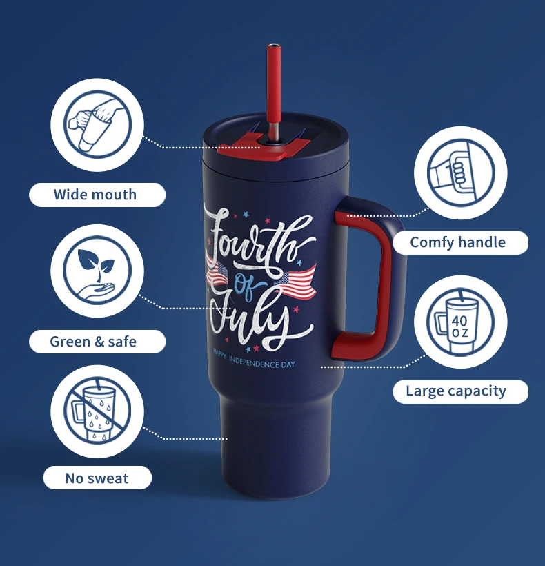 Gifts America Independance Day Product Tumbler Car Tumbler 40oz Mug factory