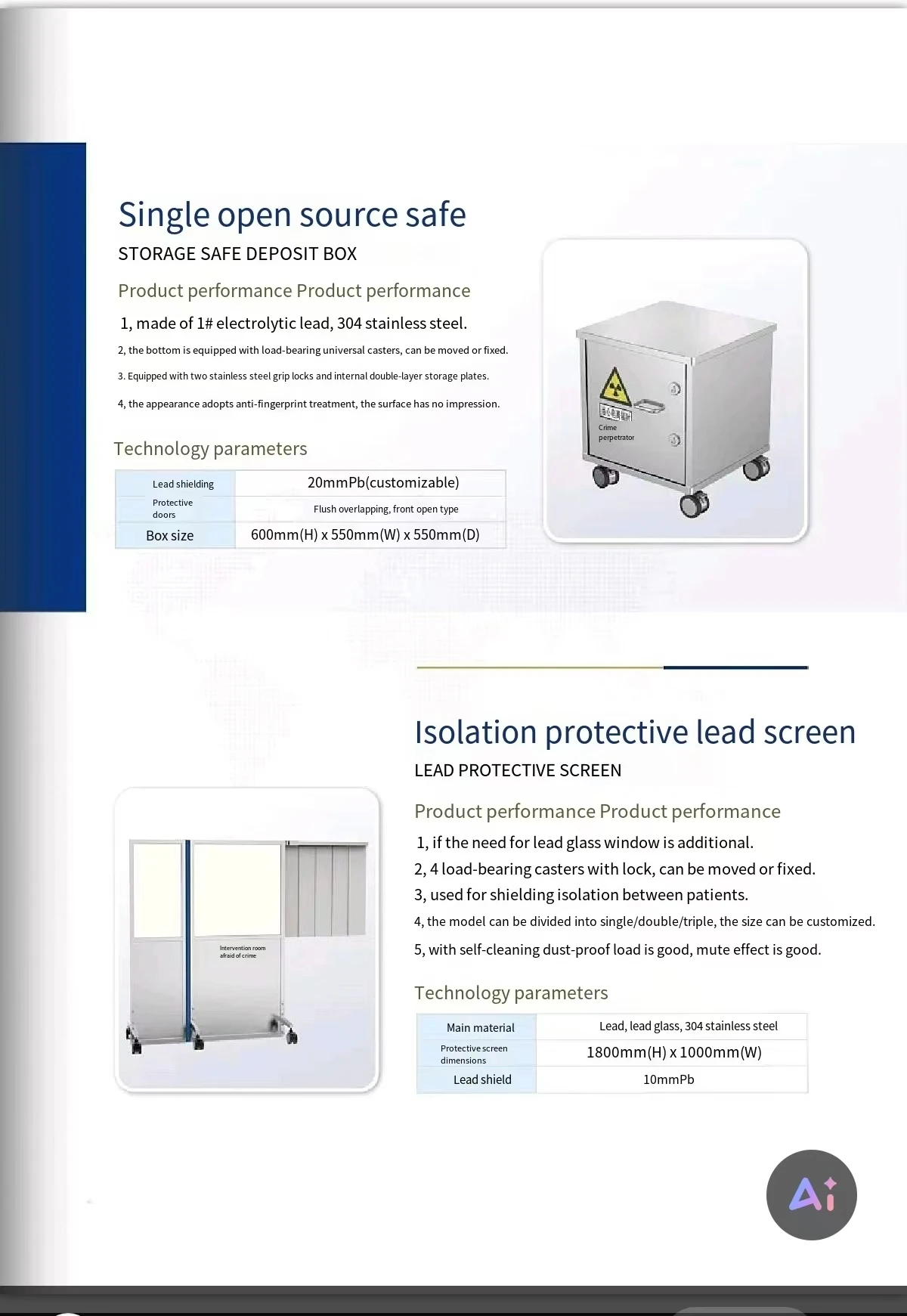 Radiation Fume Hood SPECT-CT Dual Connected Fume Hood Direct Factory for Hospital f Fume Cupboard Lab Equipment