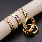 Ring Cz Name Ring High Quality Simple Design Couples Wedding Ring Multi-color CZ Micro Pave Engagement Ring