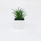Decoration 3.5'' Plastic Mini Desktop Artificial Plant/Succulent With Square Pot For Home Decoration