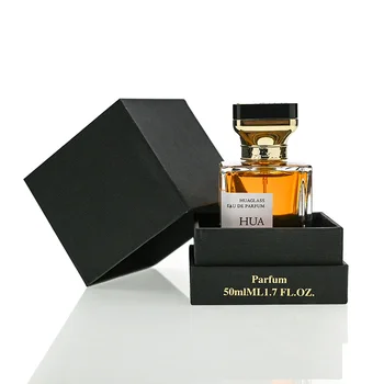 Luxury Custom With Packaging Box Clear Square Pump Sprayer Crimp Empty Clear 30ml Perfume Bottle Glass 50ml 100ml