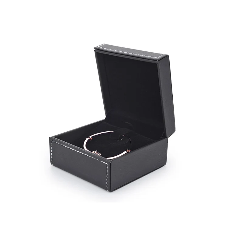 customized modern exquisite car line craft PU leather jewelry set box jewelry ring bangle storage with plastic material