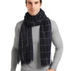 Design Scarves Support Customization Design Sense 100% Polyester Blue Scarf For Men