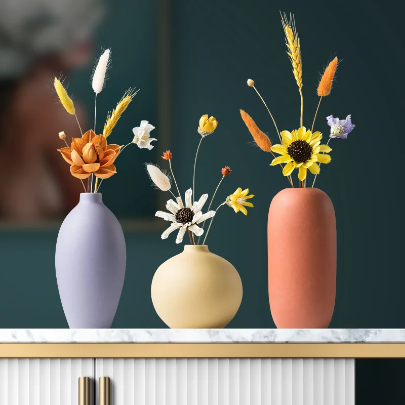 product hotsale nordic style creative ceramic dried flowers simple flower arrangement living room decorations table ornaments504-5