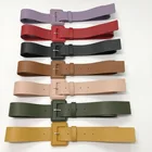 Leather Belt Wholesale PU Synthetic Leather Pin Buckle Single-Color Women Wide Belt For Dresses