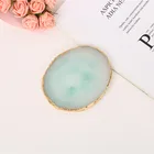 Decor Round Resin Agate Pattern Coaster With Cork Base Marble Surface Pattern Cups Place Mats For Home Decor