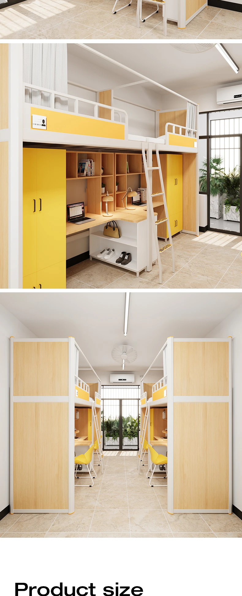 product modern metal loft bed apartment iron multifunctional floor bed free 3d design convertible for school use offers storage space-10