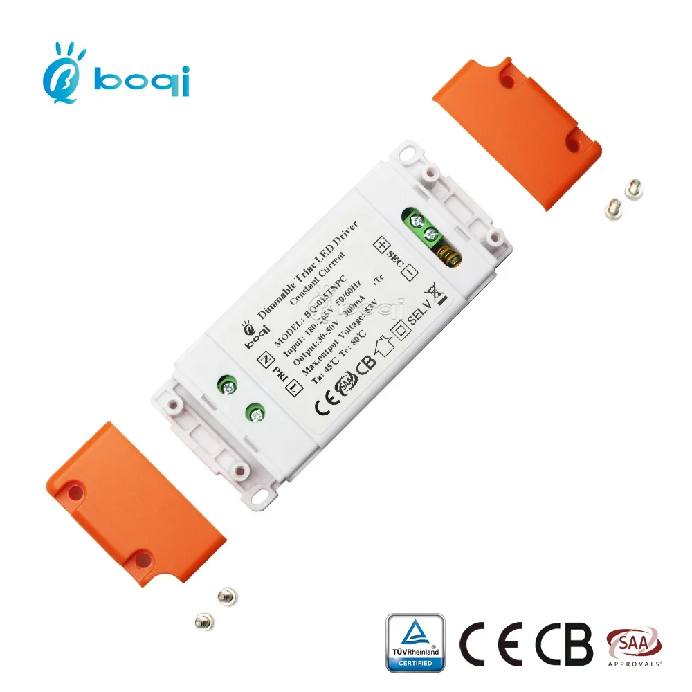 boqi triac dimmable 15w phase cut led driver with CE CB SAA