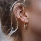 Alloy Gold Earrings Alloyearringsalloygold 2021 New Fashion Alloy Hollow Gold Ear Cuffs Hook Earrings Women