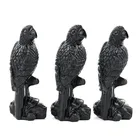 Natural Obsidian Natural Healing Stone Hand Carved Animals Folk Crafts Black Obsidian Parrot