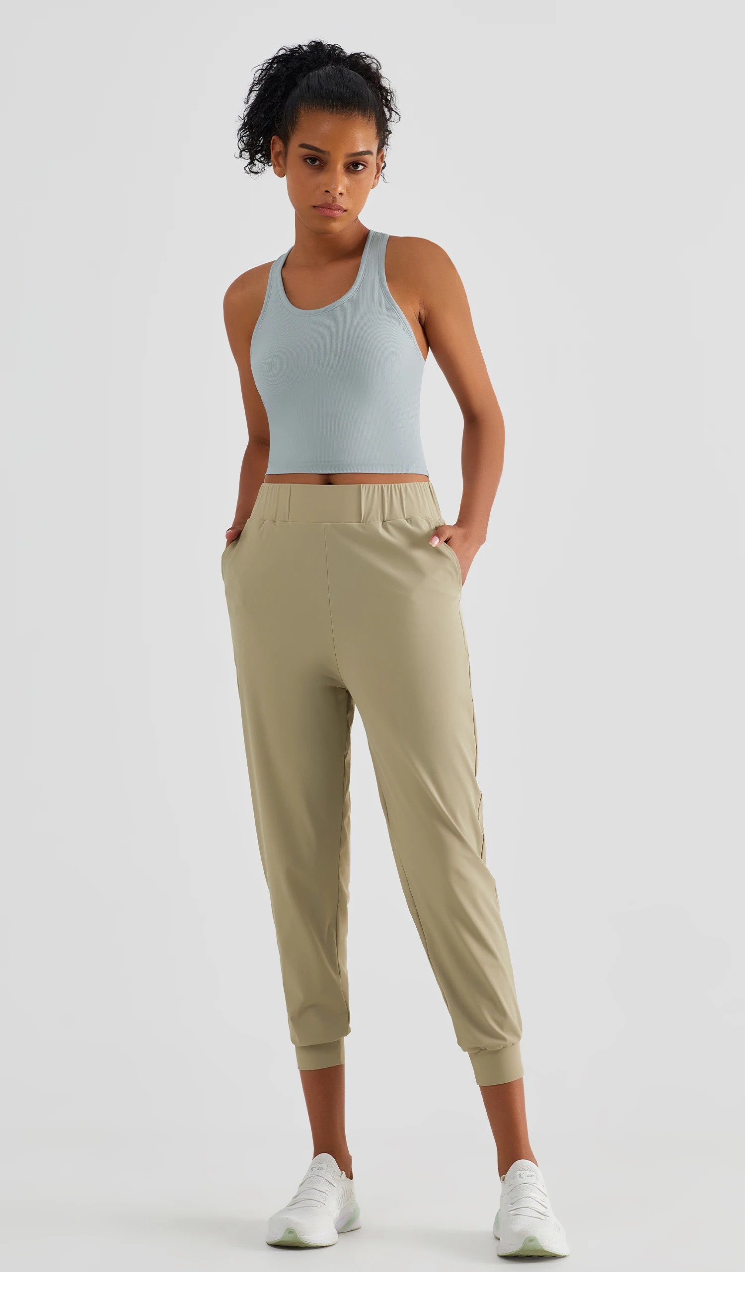 Custom Quick Dry Women Jogging Loose Casual Pants Side Pockets Yoga Fitness Leggings