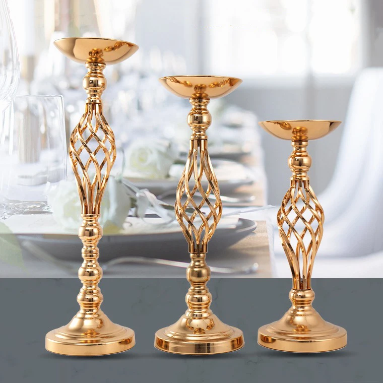 Modern Gold Flower Vase Candlestick Cross Border Home Ornaments Iron Candlestick Wedding 9102