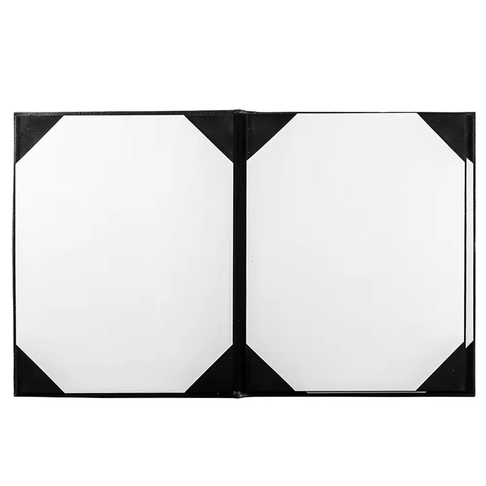 Foil Stamped Pu Leather Hard Menu Cover Folder Book for Restaurant with 6 Views details
