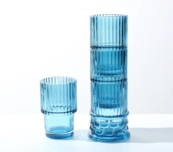 Nordic Roman Column Stackable set of 4  column  glassware  set  for house warming gift luxury glass